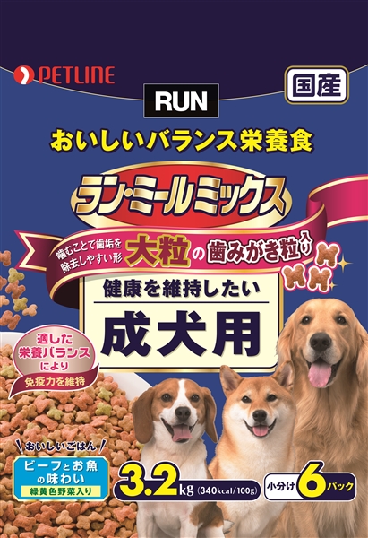 ドッグフード ラン ミールミックス 大粒 成犬用 国産ペットフードならペットライン